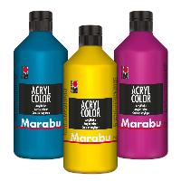 3x Marabu Acrylfarbe Acryl Color je 500ml Flasche (1x ma...