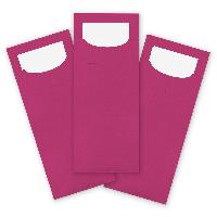 itenga 24x Bestecktasche aus Papier PINK Einweg mit Serv...