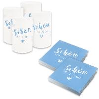 itenga 6x Windlicht + 40x Servietten - Sch�n dass du da ...