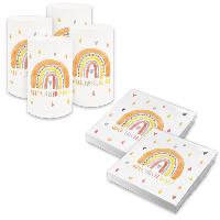 itenga 6x Windlicht + 40x Servietten - Sch�n dass du da ...