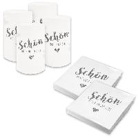 itenga 6x Windlicht + 40x Servietten - Sch�n dass du da ...