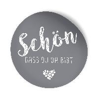 itenga 24x Sticker Aufkleber "Sch�n dass du da bist" grau