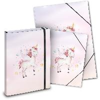 itenga Mappen SET Einhorn 3teilig: Heftbox + Gummizugmap...