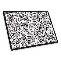 itenga Schreibunterlage V1 Motiv Line Art Schwarz Weiss