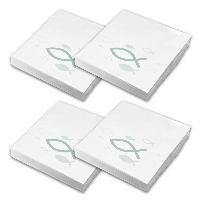 itenga Servietten Fisch WEISS Eukalyptus 30 x 30 cm 3-la...