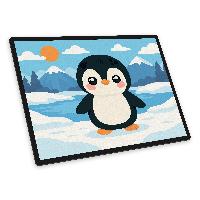 itenga Schreibunterlage V1 Motiv PINGUIN im Kawaii Design