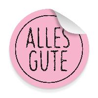 itenga Aufkleber 10x ALLES GUTE rosa schwarz 9,5 cm Durc...