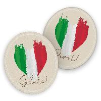 itenga 40x Bierdeckel Untersetzer Herz Flagge ITALIEN