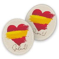 itenga 40x Bierdeckel Untersetzer Herz Flagge SPANIEN