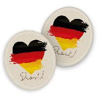 itenga 40x Bierdeckel Untersetzer Herz Flagge DEUTSCHLAND