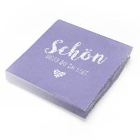 itenga 20x Serviette Sch�n dass du da bist - LILA / FLIEDER