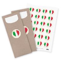 itenga 24x Bestecktaschen + Sticker Flagge Italien