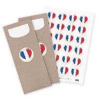 itenga 24x Bestecktaschen + Sticker Flagge Frankreich