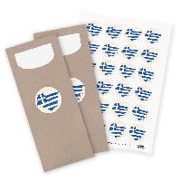 itenga 24x Bestecktaschen + Sticker Flagge Griechenland