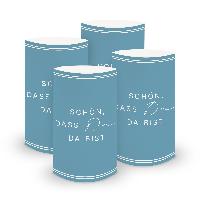 ITENGA 6x Windlichter Sch�n dass du da bist V3 nordic blue