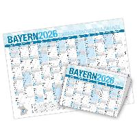 itenga Jahresplaner Bayern 2026 Wandkalender DIN A2 (59,...