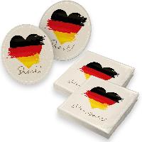 itenga 40x Servietten mit 40x Bierdeckel - Deutschland -...