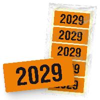 itenga 50x Jahresetiketten 2029 ORANGE rechteckig 6 x 2,...