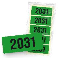 itenga 50x Jahresetiketten 2031 GR�N rechteckig 6 x 2,5 ...