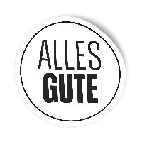 itenga 10x Aufkleber Sticker "Alles Gute! rund 14cm - weiss