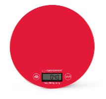 Esperanza EKS003R MANGO K�chenwaage aus Glas rund rot