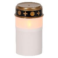 Grablicht Kunststoff mit LED flackernd weiss und goldene...