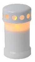 Grablicht Kunststoff mit LED flackernd weiss und Deckel ...