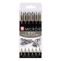 SAKURA Fineliner PIGMA MICRON, 6er Etui, schwarz